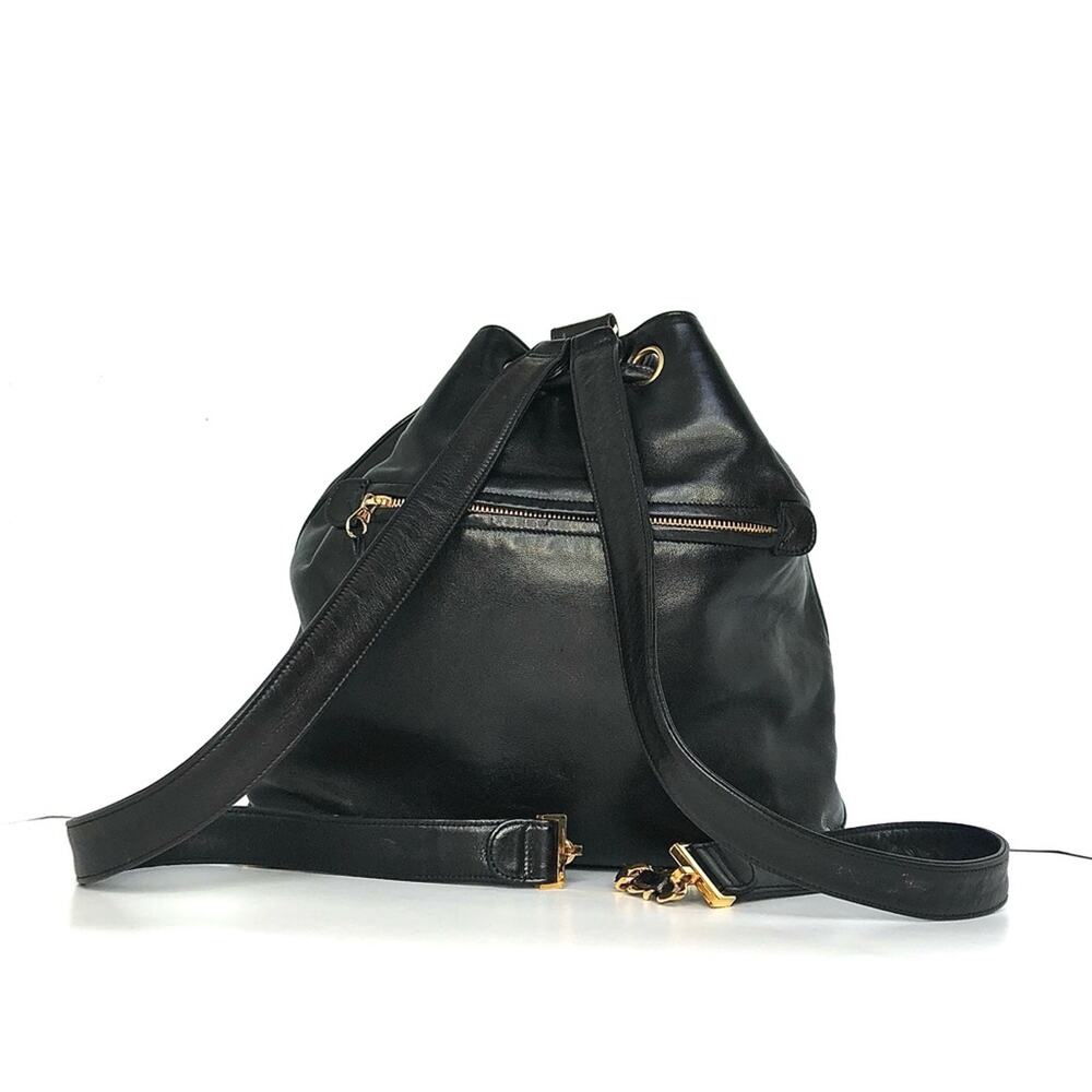 Chanel Gabrielle Lambskin CC Drawstring Dark Brown Backpack Bag - Picture 4 of 10